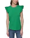 Karl Lagerfeld Sleeveless Ruffled Top In Flore Green