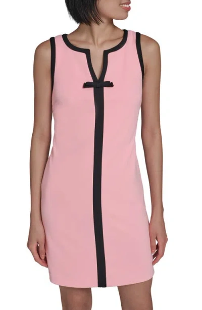 Karl Lagerfeld Sleeveless Scuba Crepe Dress In Pink