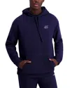 Karl Lagerfeld Men's Slim Fit Heavyweight Fleece Signature Logo Hoodie In Navy