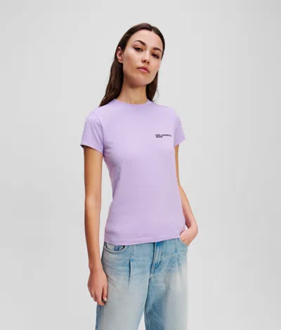 Karl Lagerfeld Slim-fit T-shirt In Purple