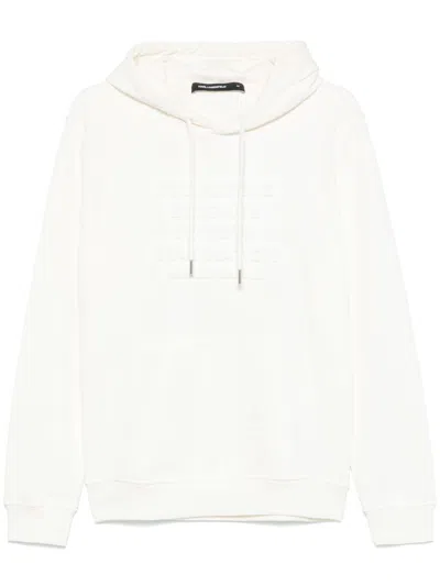 Karl Lagerfeld Slogan-embossed Hoodie In Neutrals