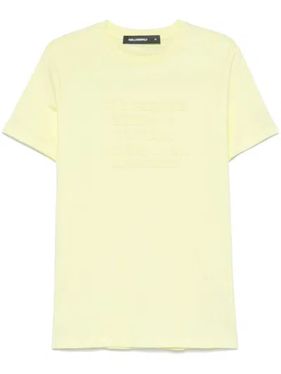 Karl Lagerfeld Slogan-embossed T-shirt In Yellow