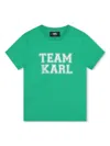 Karl Lagerfeld Slogan-print Organic Cotton T-shirt In Green