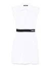 Karl Lagerfeld Sm White Polo Dress With Shoulder Pads In White