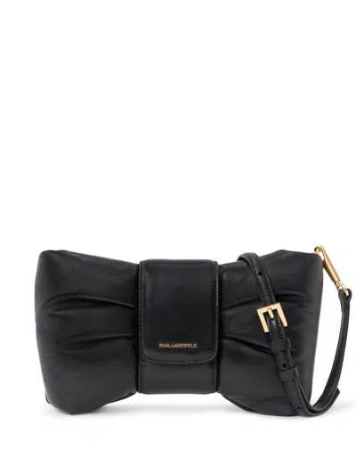 Karl Lagerfeld Small Bow Crossbody Bag In Black