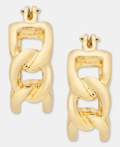 Karl Lagerfeld Small Chain Hoop Earrings, 0.55" In Gold