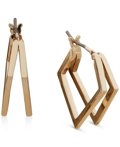 Karl Lagerfeld Small Geometric Split-hoop Earrings, 0.51" In Gold