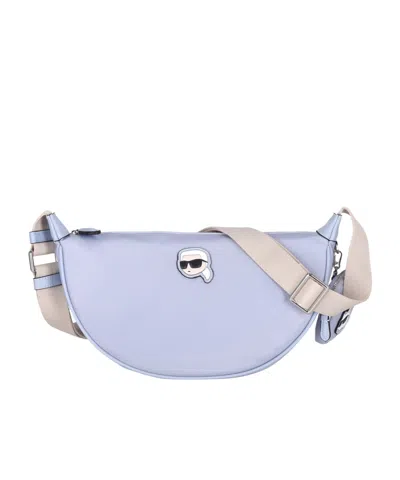 Karl Lagerfeld Small Half-moon Ikon Bag In Blue