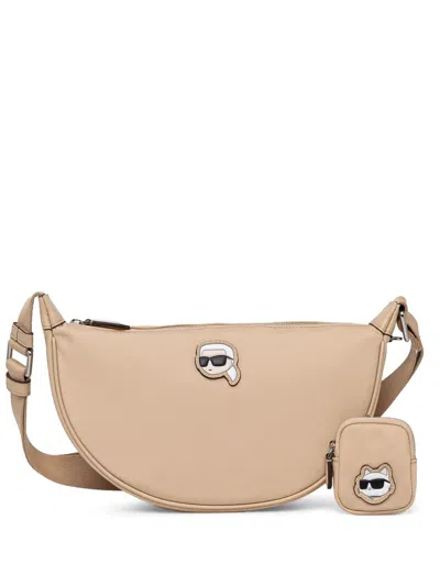 Karl Lagerfeld Small Half-moon Ikon Bag In Neutrals