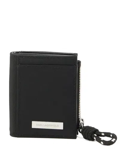 Karl Lagerfeld Small Ikon Bifold Wallet In Black