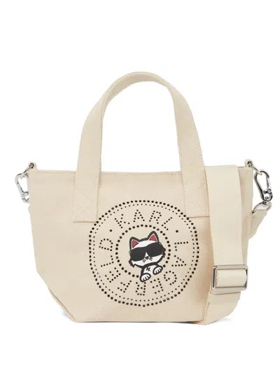 Karl Lagerfeld Small Ikon Choupette Tote Bag In Neutral