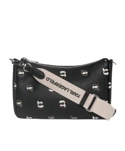 Karl Lagerfeld Small Ikon Cross Body Bag In Black