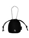 Karl Lagerfeld Small Ikon Drawstring Bucket Bag In White