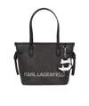 Karl Lagerfeld Small Ikon Monogram Tote Bag In Black