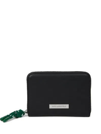 Karl Lagerfeld Small Ikon Smooth Wallet In Black