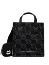 Karl Lagerfeld Small Ikon Square Tote Bag In Black