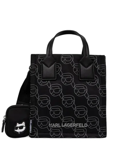 Karl Lagerfeld Small Ikon Square Tote Bag In Black