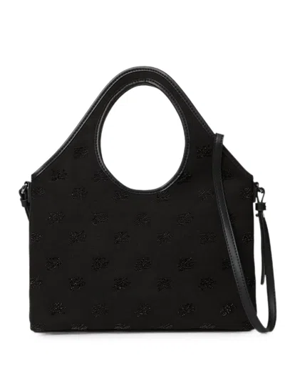 Karl Lagerfeld Small K/autograph All Over-print Tote Bag In Black