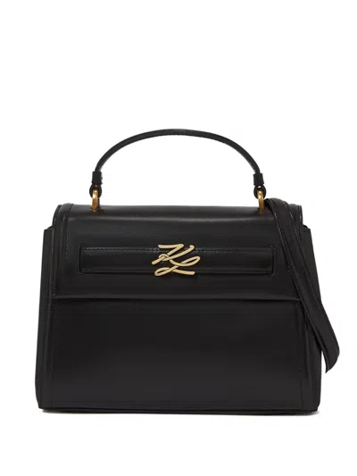 Karl Lagerfeld Small K/autograph Satchel Bag In Black