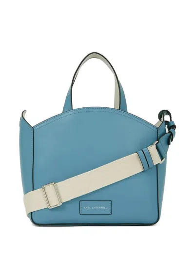 Karl Lagerfeld Small K/circle Logo Tote Bag In Blue