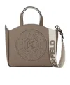 Karl Lagerfeld Small K/circle Perforated-design Tote Bag In Gray