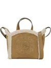 Karl Lagerfeld Small K/circle Shearling Tote Bag In Brown