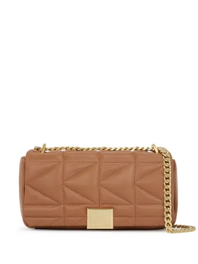 Karl Lagerfeld Small K/kuilt Crossbody Bag In Brown