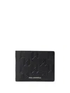Karl Lagerfeld Small K/loom Bi-fold Leather Wallet In 999