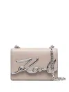Karl Lagerfeld Small K/signature Shoulder Bag In Grey