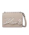 Karl Lagerfeld Small K/signature Shoulder Bag In Nude
