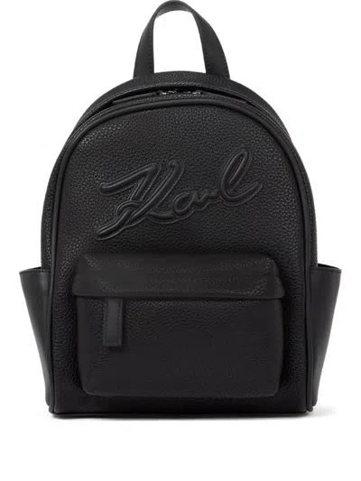 Karl Lagerfeld Small K/skuare Backpack Grainy In Black