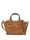 Karl Lagerfeld Small K/skuare Grainy Tote Bag In Brown