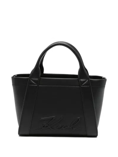 Karl Lagerfeld Small K/ville Embossed-logo Tote Bag In Black
