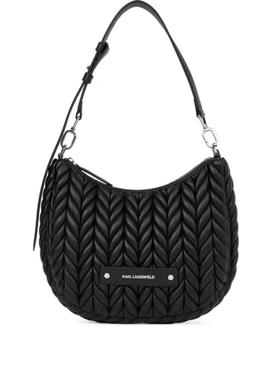 Karl Lagerfeld Small K/weave Tote Bag In Black