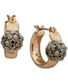 Karl Lagerfeld Small Pave Fireball Hoop Earrings, 0.68" In Gold
