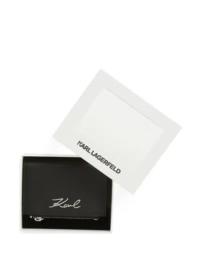 Karl Lagerfeld Small Signature Bifold Wallet In Black
