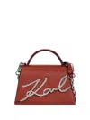 Karl Lagerfeld Small Signature Cross Body Bag In Red