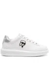 Karl Lagerfeld Woman Sneakers White Size 10 Leather In White