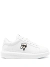 Karl Lagerfeld Ikonik Nft Kapri Leather Sneakers In White