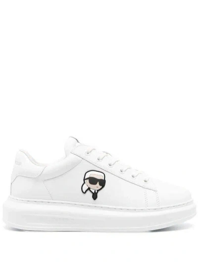 Karl Lagerfeld Ikonik Nft Kapri Leather Sneakers In White