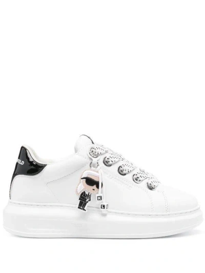 Karl Lagerfeld Woman Sneakers White Size 10 Soft Leather