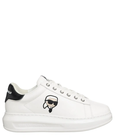 Pre-owned Karl Lagerfeld Sneakers Women Kapri Kl62530n011 White Leather Logo Detail Shoes