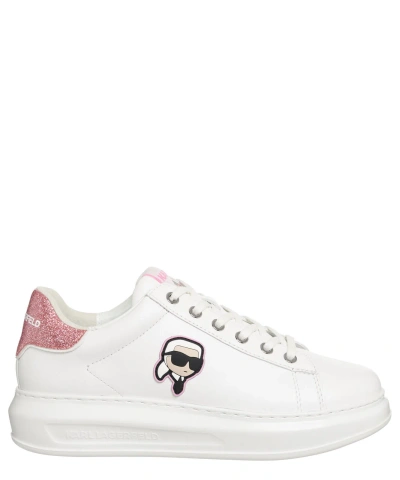 Pre-owned Karl Lagerfeld Sneakers Women Kapri Kl62530n01p White Leather Logo Detail Shoes