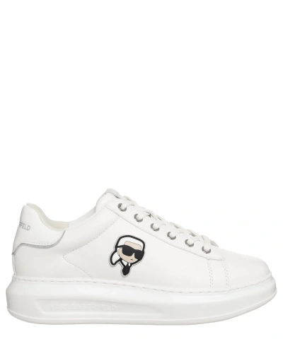 Pre-owned Karl Lagerfeld Sneakers Women Kapri Kl62530n01w White Leather Logo Detail Shoes