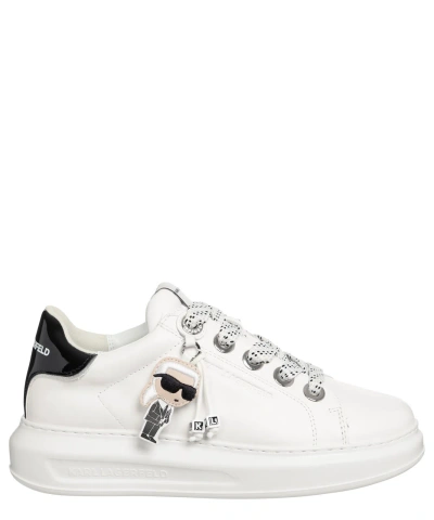 Pre-owned Karl Lagerfeld Sneakers Women Kapri Kl62576n011 White Leather Logo Detail Shoes