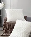 Karl Lagerfeld Soft And Warm Heavenly Decorative Pillow Set, 26" X 26" In Ivory