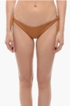 Karl Lagerfeld Solid Color Bikini Bottom With Knotted Laces