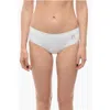 Karl Lagerfeld Solid Color Hipster Bikini Bottom With Striped Detail