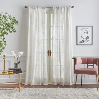 Karl Lagerfeld Sorbet Metallic 95" Pole Top Light Filtering Gold Curtain Panel Pair (set Of 2)