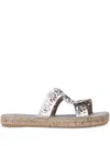 Karl Lagerfeld Souk Interlock Espadrille Slides In Silver